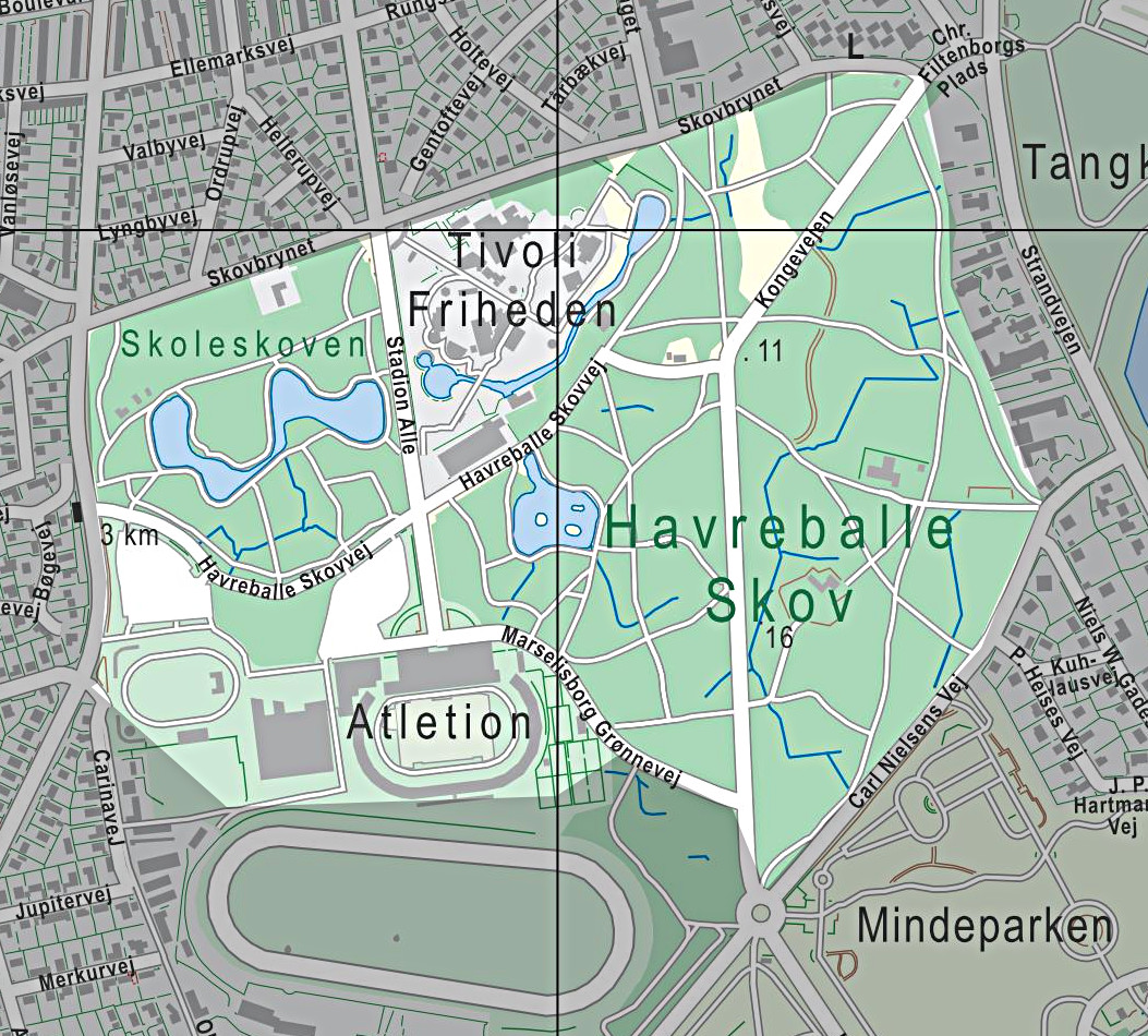 Havreballe skov. Kort 2017