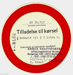 Oliekrisen kørselstilladelse 1973.jpg