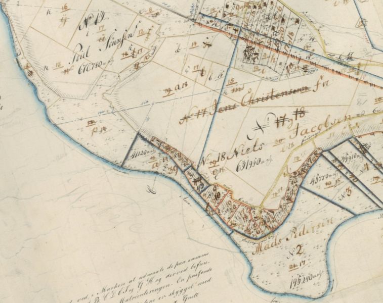 Fil:1816 kort matrikulering oe 1020151 udsnit matrikel 13.jpg
