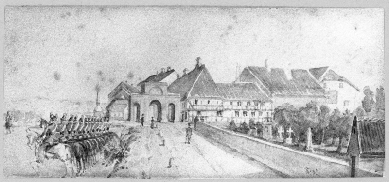 Fil:Frederiks port, 1850, Frederik Visby.jpg